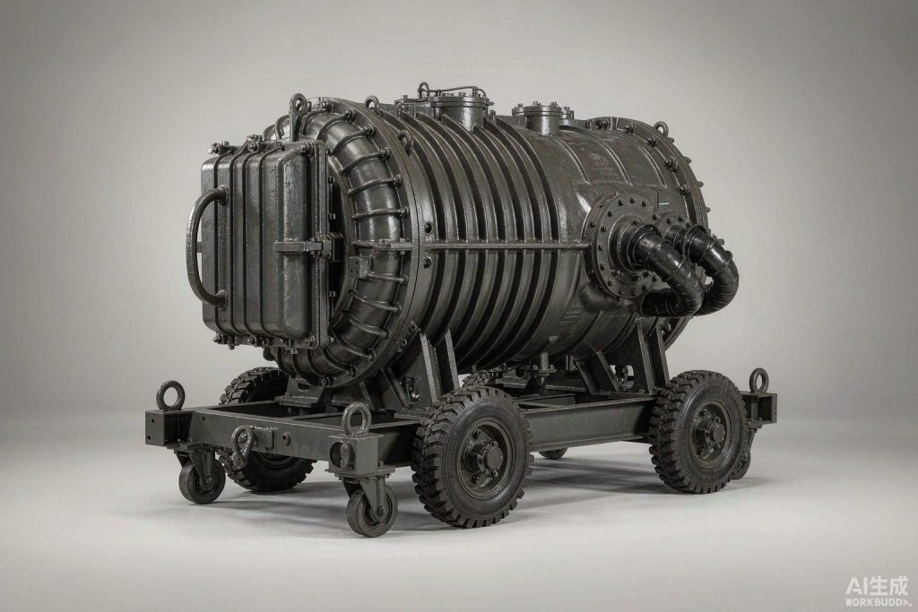 Flameproof mobile mining substation on a wheeled skid (product rendering)