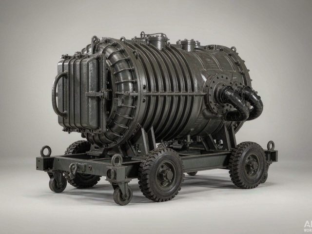 Flameproof mobile mining substation on a wheeled skid (product rendering)