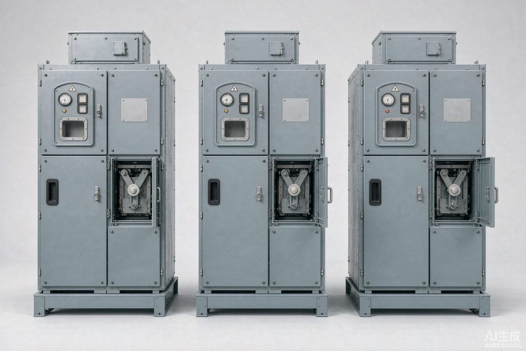 Medium-voltage metal-clad switchgear lineup (product rendering)